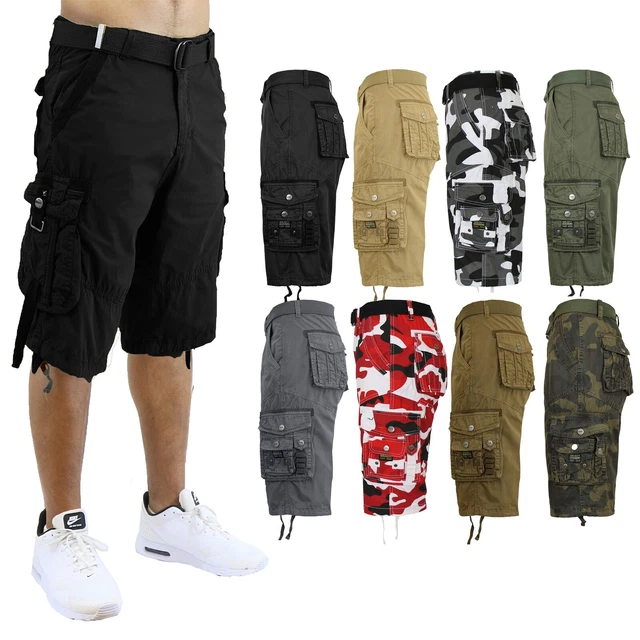 MENS VINTAGE CARGO Utility Shorts Includes belt Perfect for Camping and