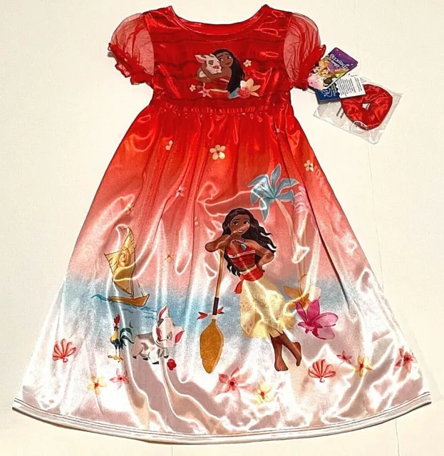 Disney Princess Moana Fantasy Costume Nightgown Gown Pajamas Island New Tod Girl
