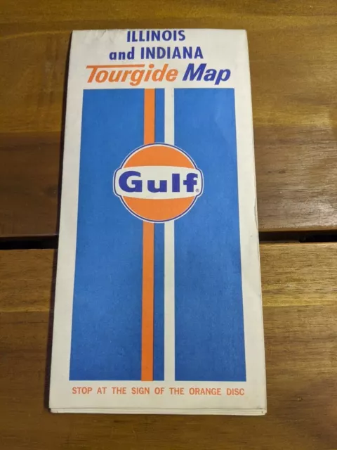 Vintage 1971 Gulf Oil Illinois And Indiana Tourgide Map Brochure