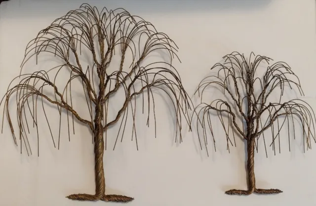 Copper Wire Weeping Willow Tree Wall Sculptures