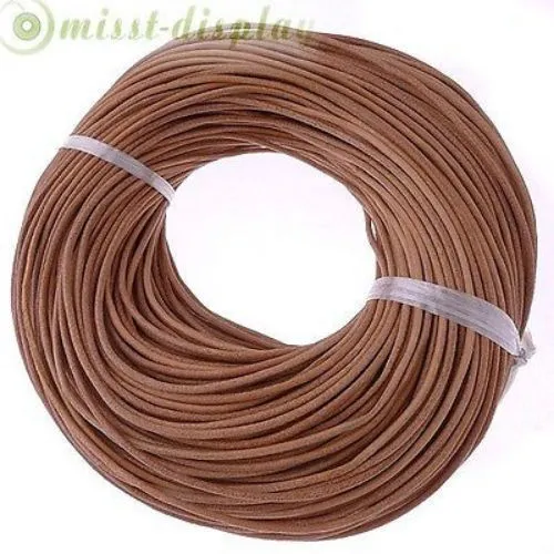 100% Real Genuine Leather Thong Cord 1.5mm 2mm 3mm Natural Brown 5M 10M 50M 100M 2