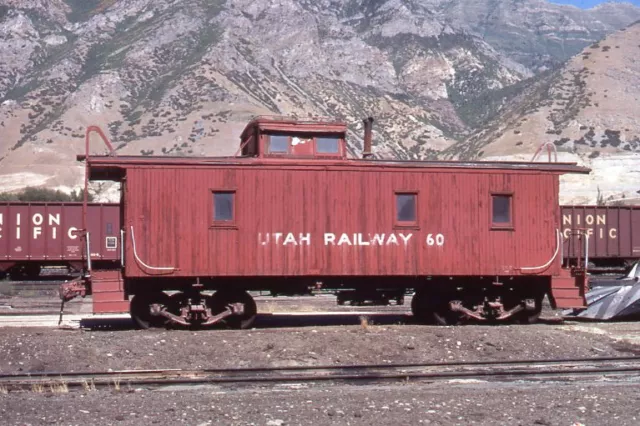 Utah Railway Wood Caboose #60 @ Provo, Utah - Duplicate 35mm Railroad Slide