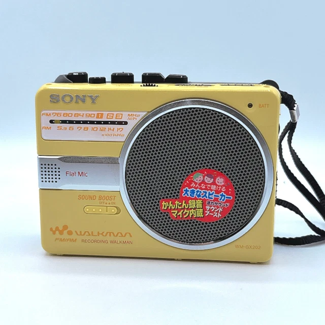 SONY WM-GX202 YELLOW Cassette Walkman AM/FM Radio Portable Player