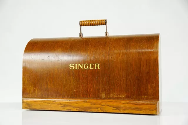 Vintage Singer Sewing Machine Bentwood Carry Case Lid - 3/4 size, 28, 99, 128