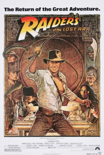 Indiana Jones Raiders Of The Lost Ark - Movie Poster (1982) 36x24" Silk Print