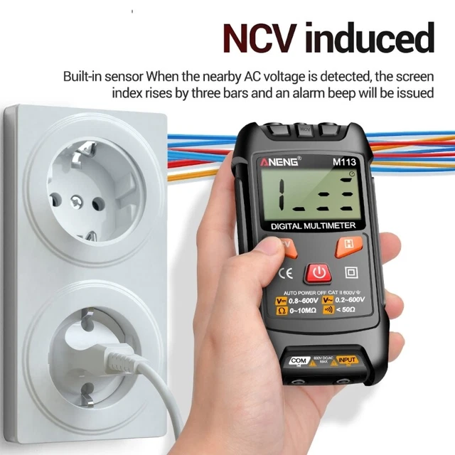 Multimeter Tester Voltage Current Electric Measurement Tools with Digital Screen 2