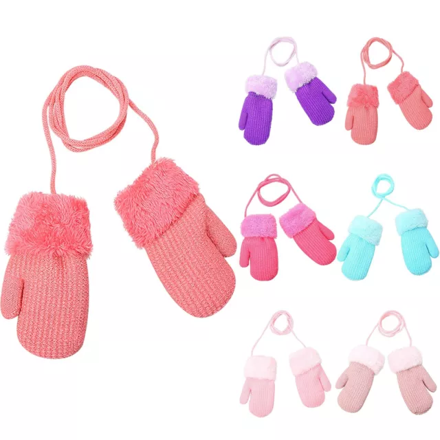 Toddler Baby Winter Knitted Gloves Children Cartoon Thickened Warm Gloves