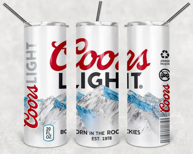 COORS Light Beer Can Themed 20oz Tumbler Stainless Insulated Hot/Cold Travel Mug