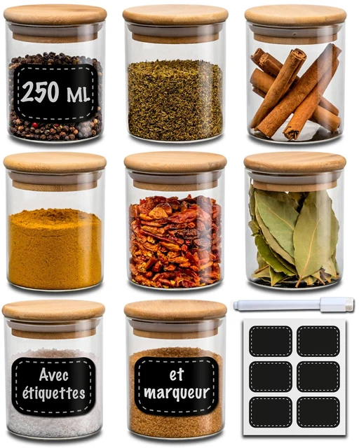 Lot De 6 Boîtes À Épices - Boîtes Empilables Transparentes, Pour La Lot De 6 Boîtes À Épices - Boîtes Empilables Transparentes, Pour La