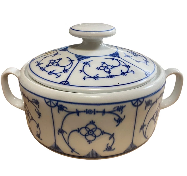 Vtg Bareuther Waldsassen Bavaria Germany Indisch Blau Indian Blue Tureen w Lid