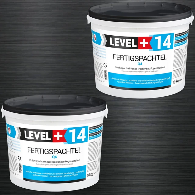 Fertigspachtel Glättspachtel 10+10Kg Gipsspachtel Trockenbau Wand Q4 Innen RM14