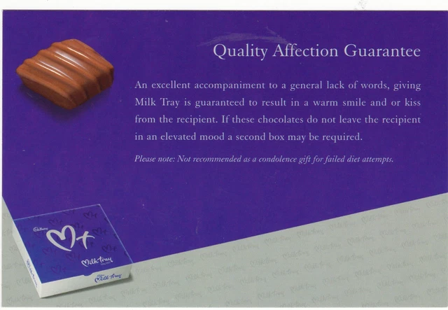 V06401d Australia Avant Card #6401d Cadbury Chocolates postcard