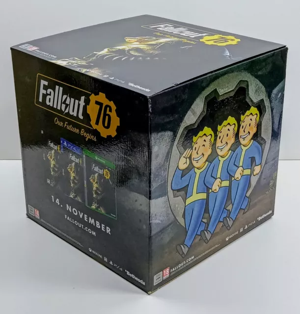 Fallout 76 "our future begins" Aufsteller Werbung Deko Würfel Promo Pappe