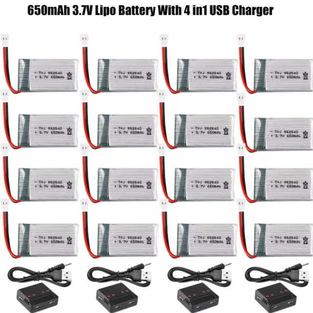 3.7V 650mAh Lipo Battery with USB Charger For Syma X5C X5SC X5SW RC Drone