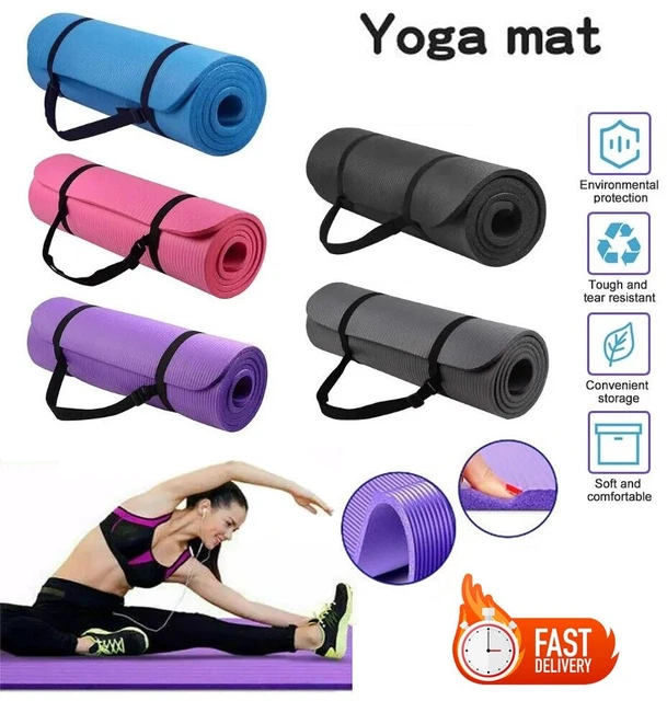 Yoga Mat Thick Exercise Mat Gym Workout Fitness Pilates Non Slip 15mm NBR