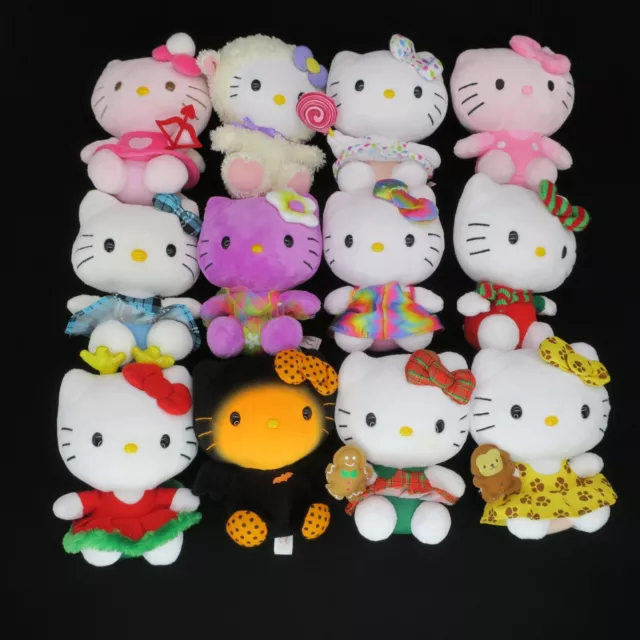 TY Beanie Babies 6" Hello Kitty Plush Stuffed Animals Sanrio Lot of 12