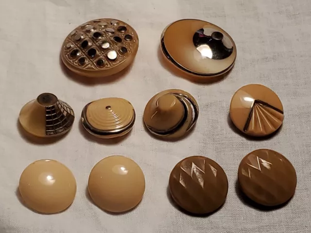 10 Boutons de CollectIon Anciens en Pâte de Verre Button Mode Rare