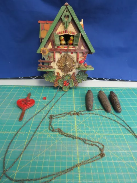 Black Forest Style Cuckoo Clock with 3 weights AS IS