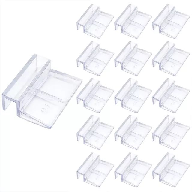 16 PCS 10mm Acrylic Aquarium Cover Clip, Clear Fish Tank Glass Cover Clip Suppor