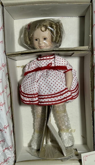 Shirley Temple STAND UP AND CHEER 14" Porcelain Danbury Mint Doll w/Stand & COA