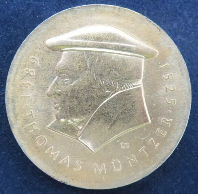 DDR 20 Mark 1989 Thomas Müntzer Silber Ag stgl