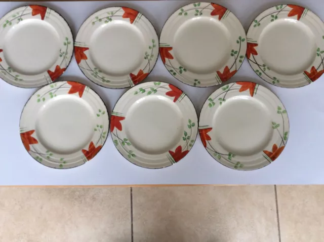 6 Swinnerton Ivory Ware Art Deco Hand Painted Side Plates - 1930’s