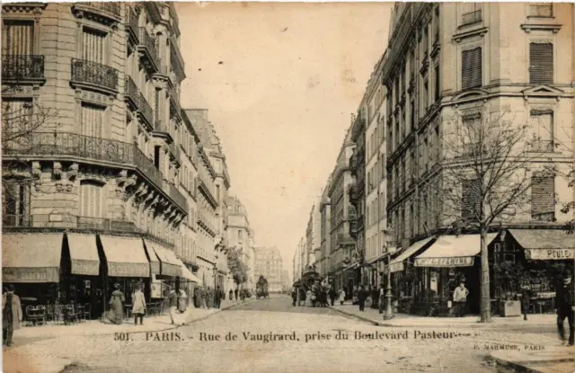 CPA PARIS (15e) Rue de Vaugirard. prise du Bd Pasteur (563325)