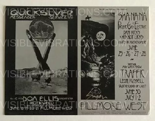 Quicksilver Messenger Service Concert Postcard 1970 BG-239 240 Double David S...