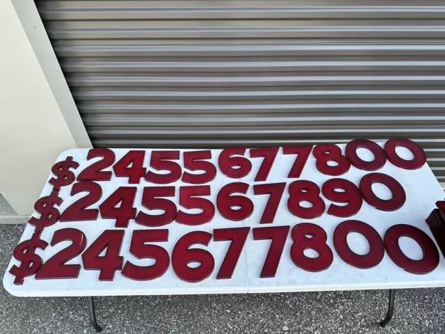 31 Vintage Gemini 8 Inch Slotted B Red Plastic Movie Theater Marquee Numbers