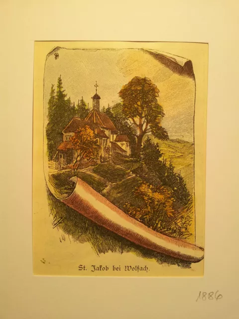 St. Jakob Wolfach - Holzstich 1886