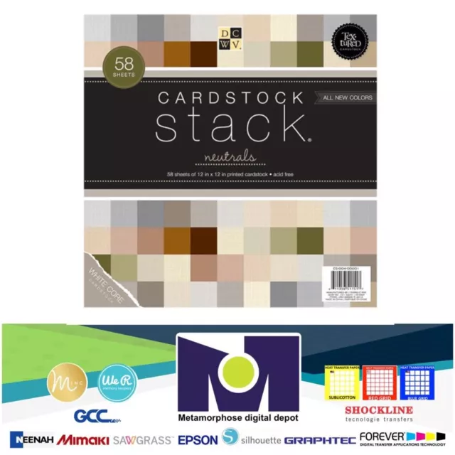 DCWV Single-Sided Cardstock Stack 12X12 58/Pkg - Neutrals White