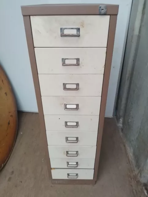 Bisley Style  9 Drawer Filing Cabinet