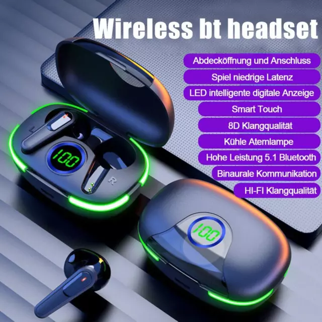 Bluetooth Headset 5.3 True Wireless Earphones- Earbuds Headphones C1O4 HOT
