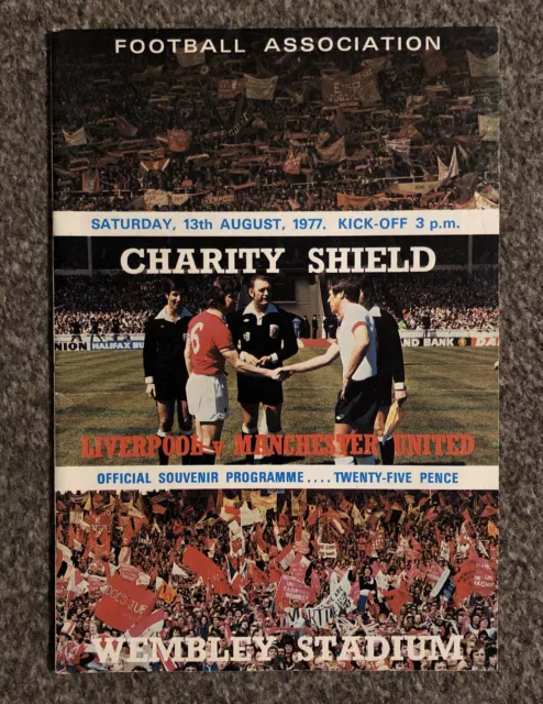 Liverpool vs Manchester United 1977 Charity Shield Programme, 13/8/1977, VGC
