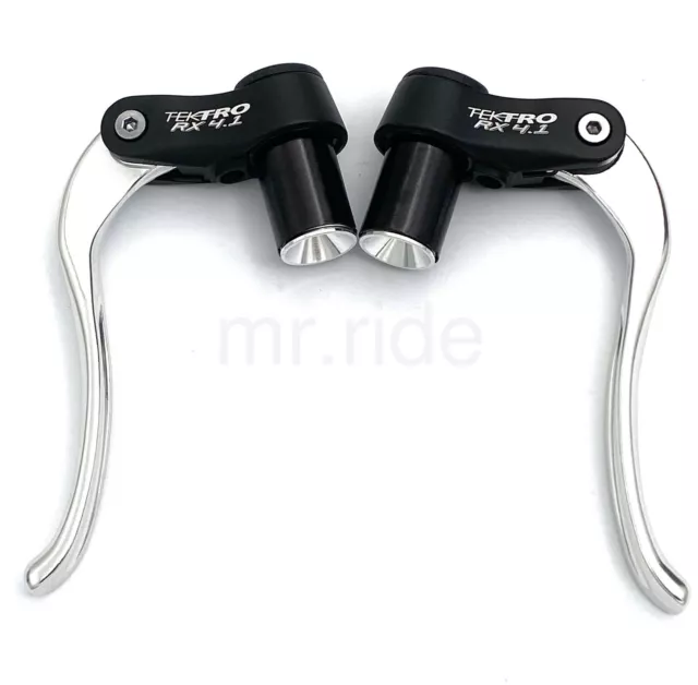 mr-ride Tektro RX 4.1 Time Trial/TT/Triathlon Bar End Aero Brake Levers Silver 2