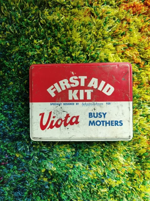 Johnson & Johnson First Aid Kit Vintage Collectable Viota 1960s