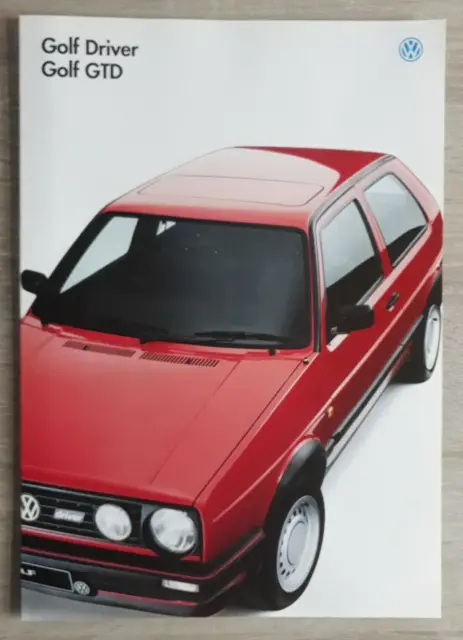 VW Golf Driver & GTD Mk2 Brochure 1991 - Volkswagen 1.6