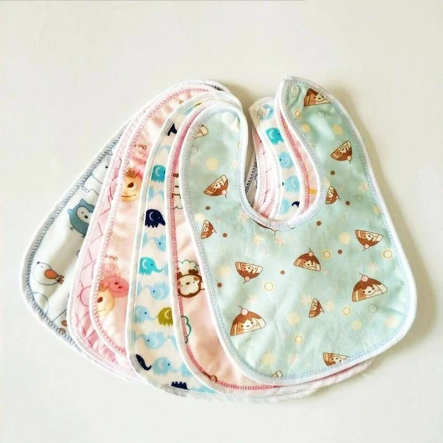 2pcs Impermeabile Bambino Bavaglini Cartoon Cotone Neonati Burp Panno Sciarpa