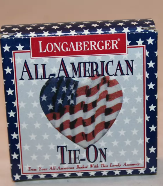 Longaberger All-American Tie-On For Basket, New, Heart, 1995