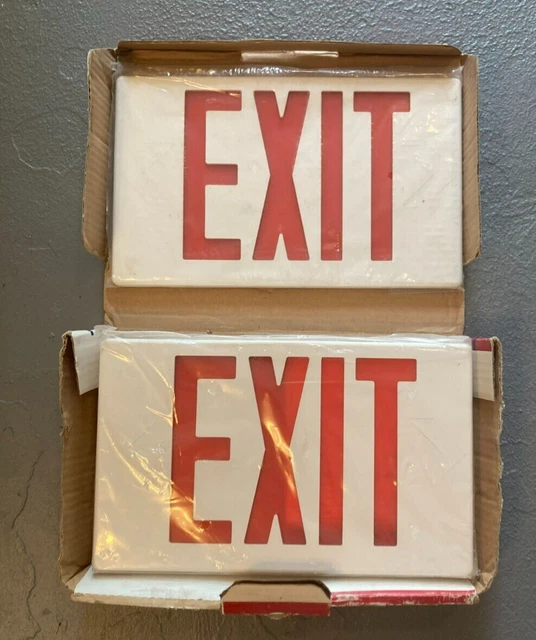 NEW NOS VTG Exit Sign Emergency LED Light Lighting All Pro AP70R  White/Red