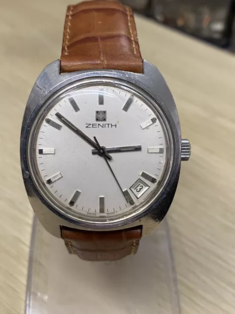 Montre Mécanique Zénith Surf En Acier Vers 1970 Cal 2572C Vintage