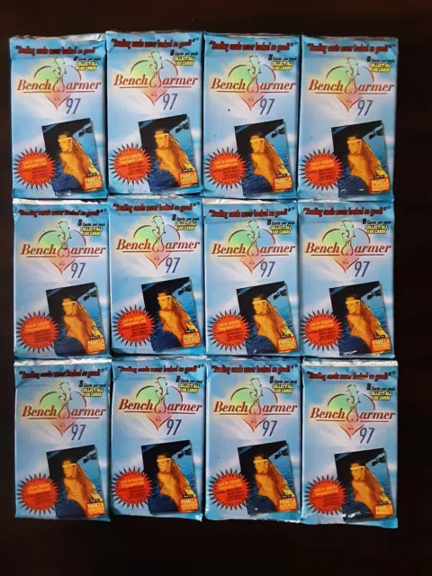 Rare Bench Warmer 97 Trading Cards, 12 Sealed Foil Packs, 8 Cards Per Pack, 1997