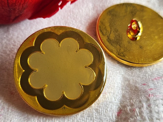 Lot De Boutons Anciens Haute Couture - Métal émaillé - État Occasion Parfait Pour La Customisation