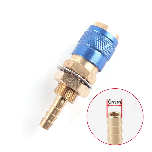 Adattatore gas raffreddato ad acqua collegamento rapido per bruciatore per saldatura TIG/MIG M6 RF