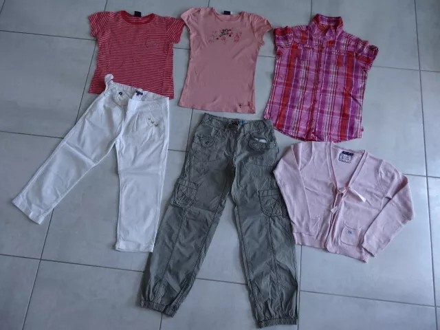 lot vêtements été fille 10 ans:Sergent Major=gilet, 3 TS, pantacourt, pantalon