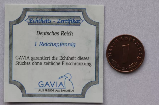 Deutsches Reich 1 Reichspfennig mit Zertifikat