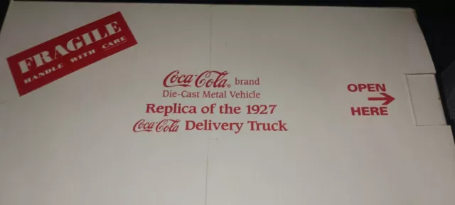 Vintage 1927 COCA-COLA DELIVERY TRUCK Die-Cast Replica Danbury Mint - New in Box