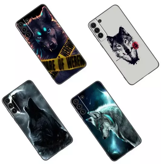 Wolf Moon Art Loup Soft Black Coque Cover Case For Samsung Galaxy S24 S23 S22 A
