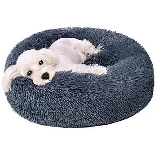Calming Comfort Donut Dog Beds for Medium Large Small Dogs, Soft Anti-Anxiety...