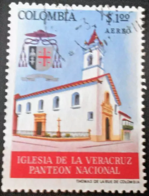 Colombia - Colombie - 1964 Air Mail 1 $  National Pantheon Church used (49) -